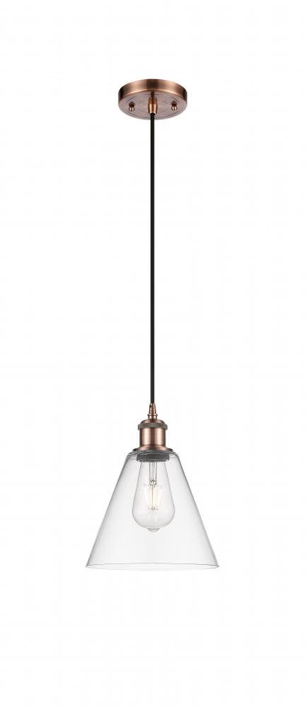 Berkshire - 1 Light - 8 inch - Antique Copper - Cord hung - Mini Pendant