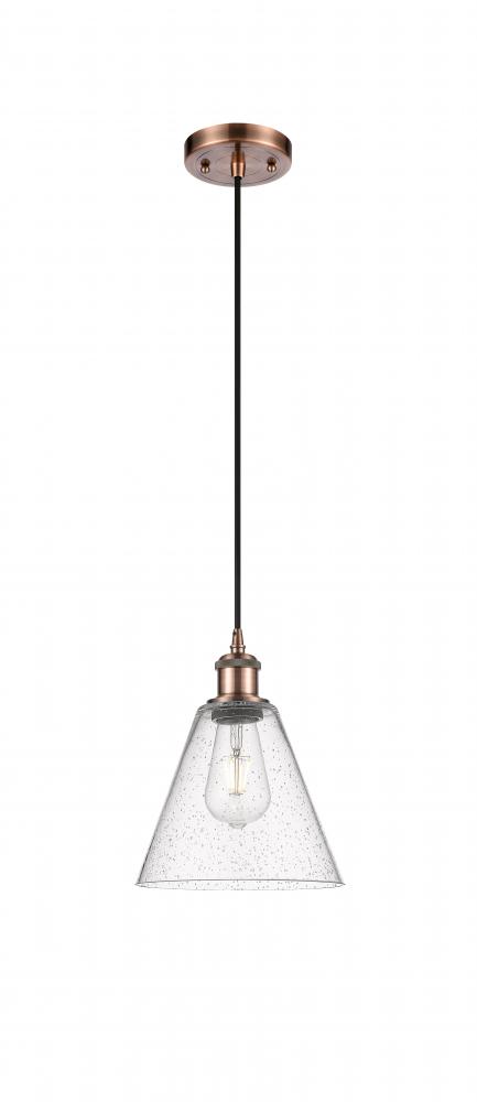 Berkshire - 1 Light - 8 inch - Antique Copper - Cord hung - Mini Pendant