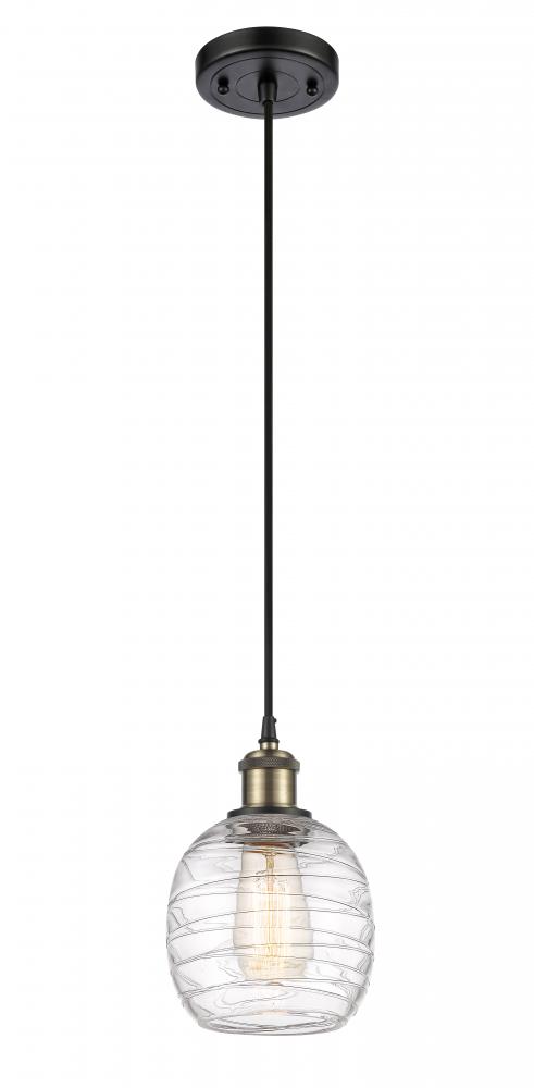 Belfast - 1 Light - 6 inch - Black Antique Brass - Cord hung - Mini Pendant