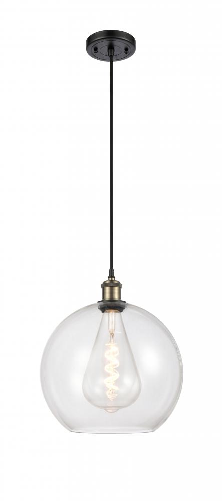 Athens - 1 Light - 12 inch - Black Antique Brass - Cord hung - Mini Pendant