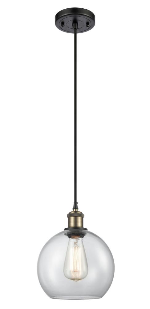 Athens - 1 Light - 8 inch - Black Antique Brass - Cord hung - Mini Pendant