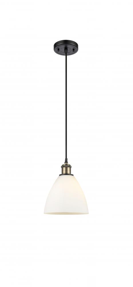 Bristol - 1 Light - 8 inch - Black Antique Brass - Cord hung - Mini Pendant