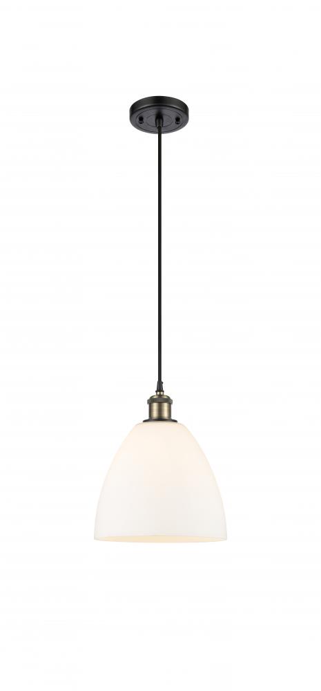 Bristol - 1 Light - 9 inch - Black Antique Brass - Cord hung - Mini Pendant