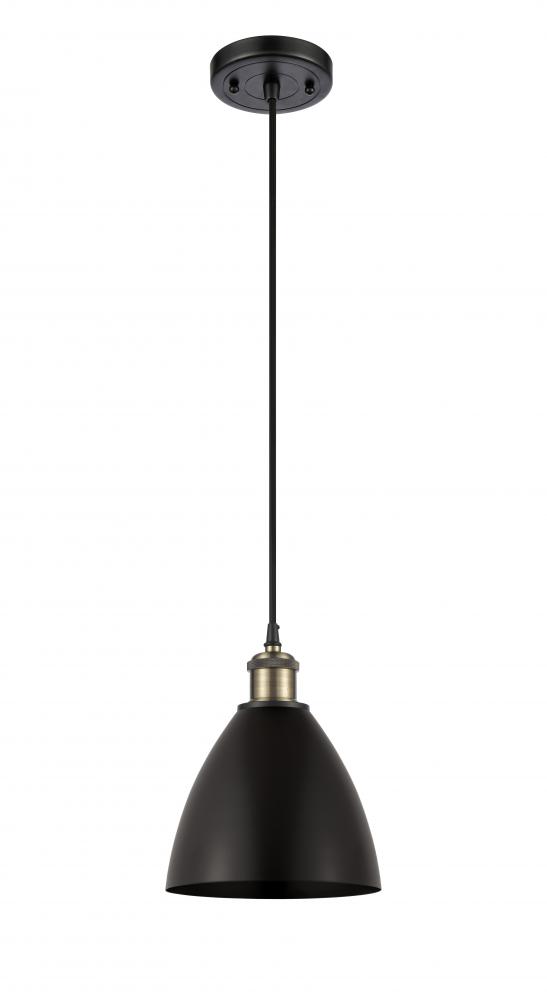 Bristol - 1 Light - 8 inch - Black Antique Brass - Cord hung - Mini Pendant