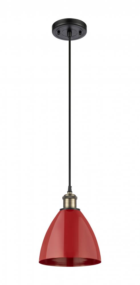 Plymouth - 1 Light - 8 inch - Black Antique Brass - Cord hung - Mini Pendant