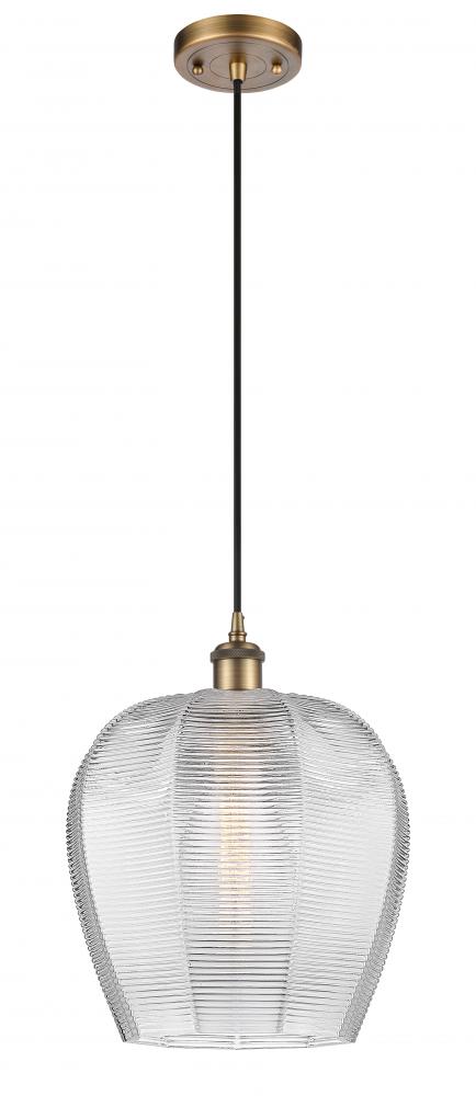 Norfolk - 1 Light - 12 inch - Brushed Brass - Cord hung - Mini Pendant