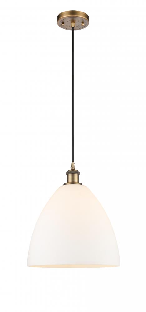 Bristol - 1 Light - 12 inch - Brushed Brass - Cord hung - Mini Pendant