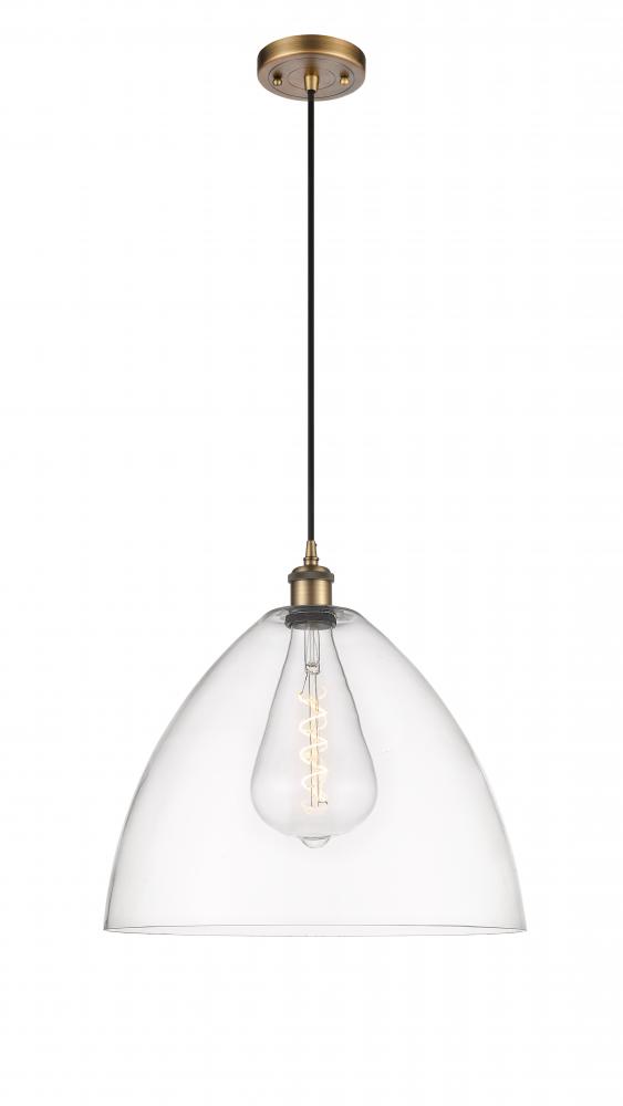 Bristol - 1 Light - 16 inch - Brushed Brass - Cord hung - Pendant