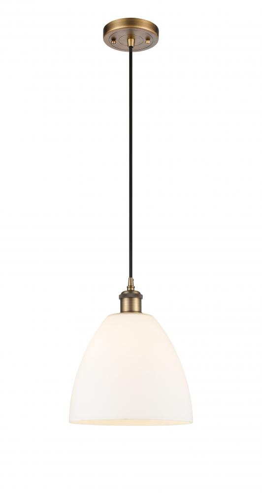 Bristol - 1 Light - 9 inch - Brushed Brass - Cord hung - Mini Pendant