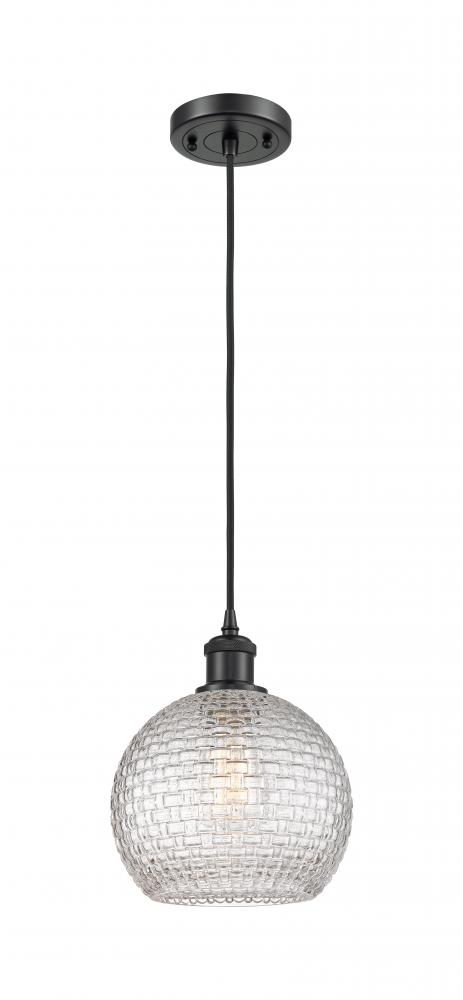 Athens - 1 Light - 8 inch - Matte Black - Cord hung - Mini Pendant