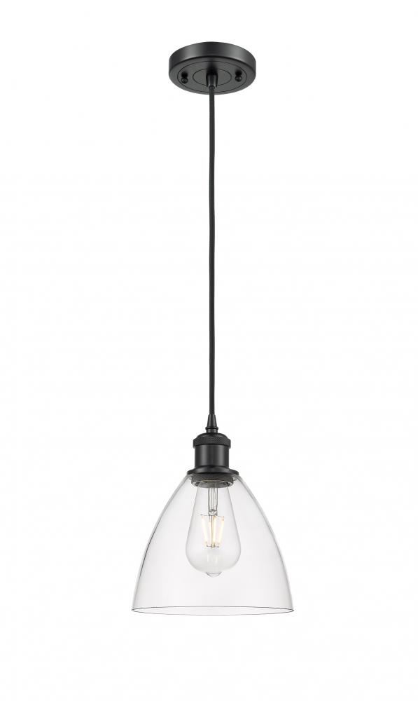 Bristol - 1 Light - 8 inch - Matte Black - Cord hung - Mini Pendant