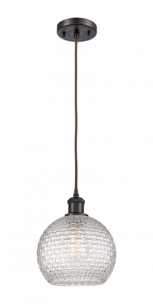 Athens - 1 Light - 8 inch - Oil Rubbed Bronze - Cord hung - Mini Pendant