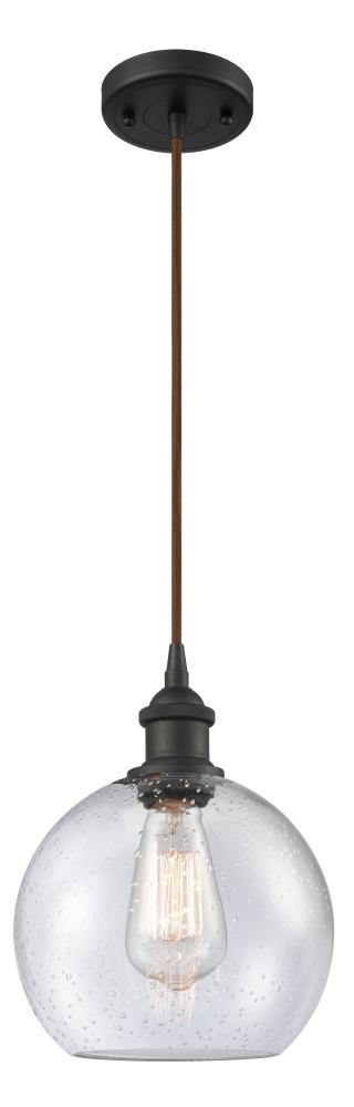 Athens - 1 Light - 8 inch - Oil Rubbed Bronze - Cord hung - Mini Pendant