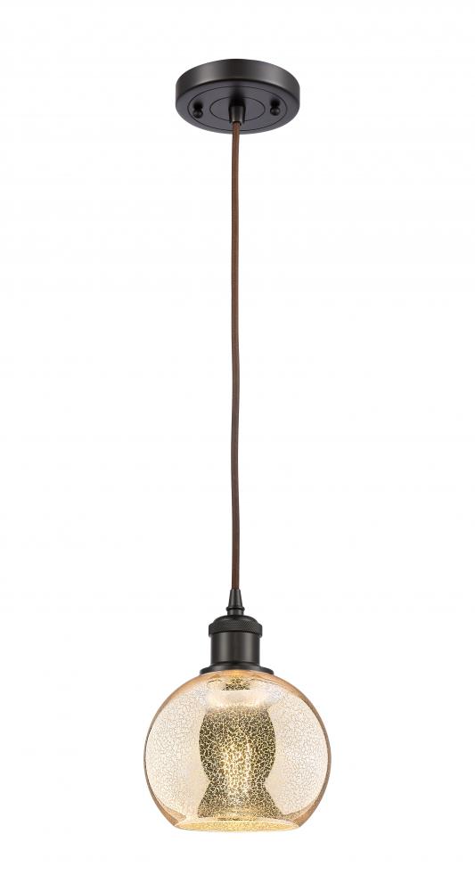 Athens - 1 Light - 6 inch - Oil Rubbed Bronze - Cord hung - Mini Pendant