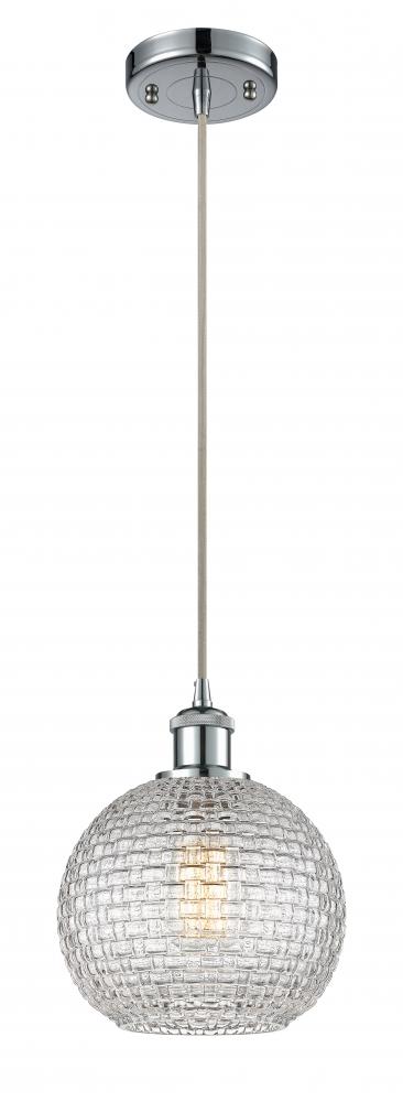 Athens - 1 Light - 8 inch - Polished Chrome - Cord hung - Mini Pendant