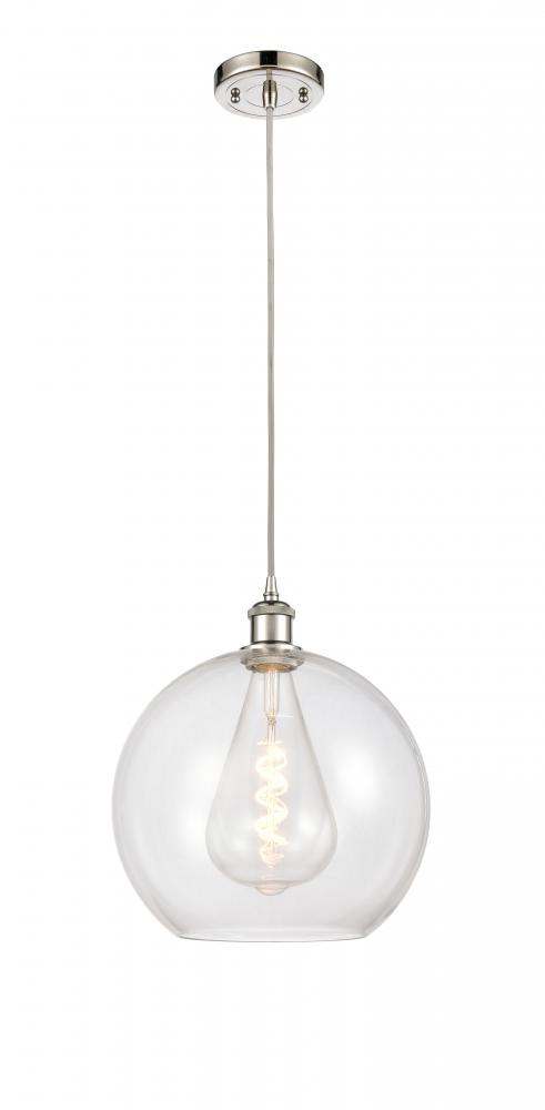 Athens - 1 Light - 12 inch - Polished Nickel - Cord hung - Mini Pendant