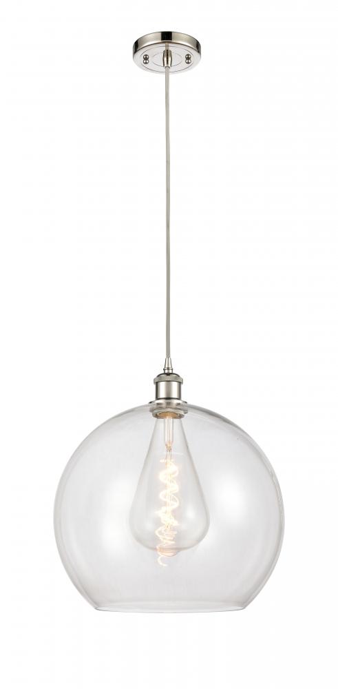 Athens - 1 Light - 14 inch - Polished Nickel - Cord hung - Pendant