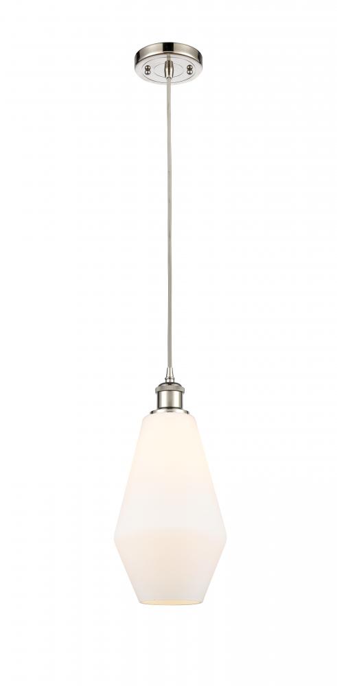 Cindyrella - 1 Light - 7 inch - Polished Nickel - Cord hung - Mini Pendant