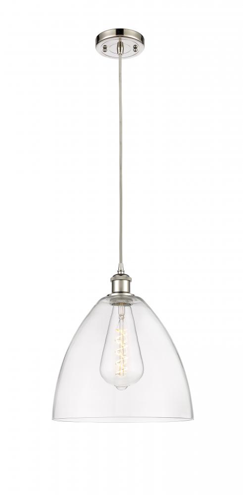 Bristol - 1 Light - 12 inch - Polished Nickel - Cord hung - Mini Pendant