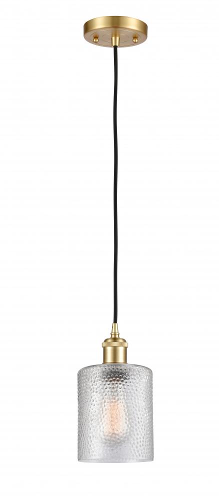 Cobbleskill - 1 Light - 5 inch - Satin Gold - Cord hung - Mini Pendant