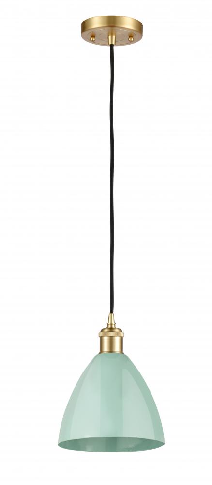 Plymouth - 1 Light - 8 inch - Satin Gold - Cord hung - Mini Pendant