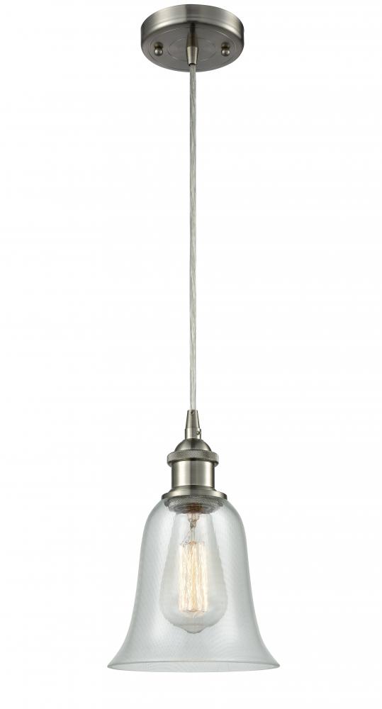 Hanover - 1 Light - 6 inch - Brushed Satin Nickel - Cord hung - Mini Pendant