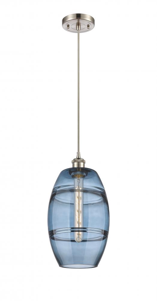 Vaz - 1 Light - 8 inch - Brushed Satin Nickel - Cord hung - Mini Pendant