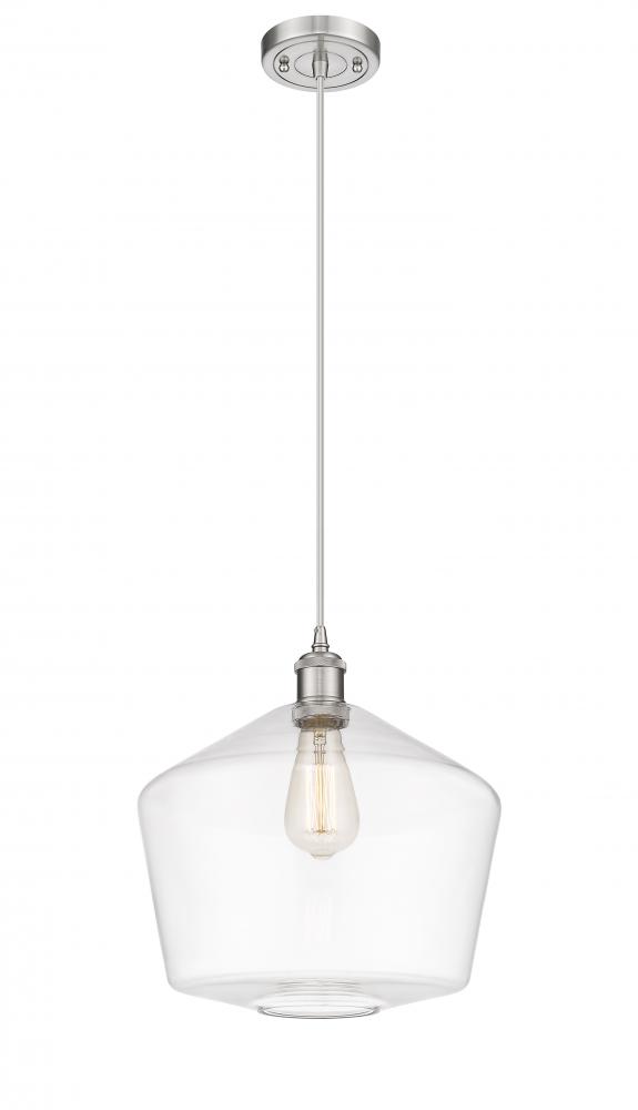 Cindyrella - 1 Light - 12 inch - Brushed Satin Nickel - Cord hung - Mini Pendant