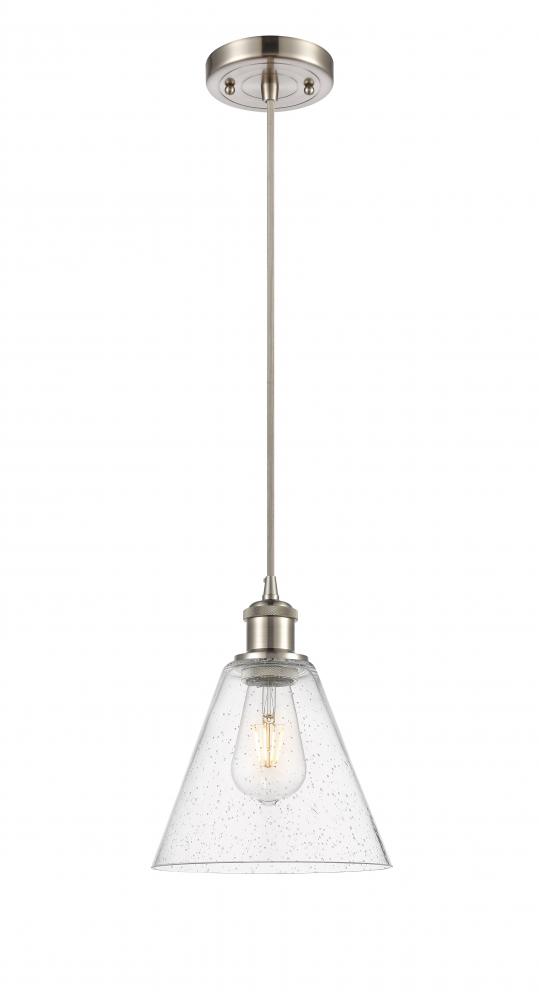 Berkshire - 1 Light - 8 inch - Brushed Satin Nickel - Cord hung - Mini Pendant