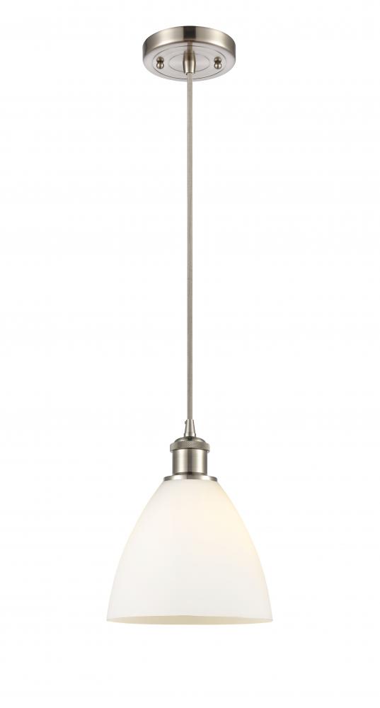 Bristol - 1 Light - 8 inch - Brushed Satin Nickel - Cord hung - Mini Pendant