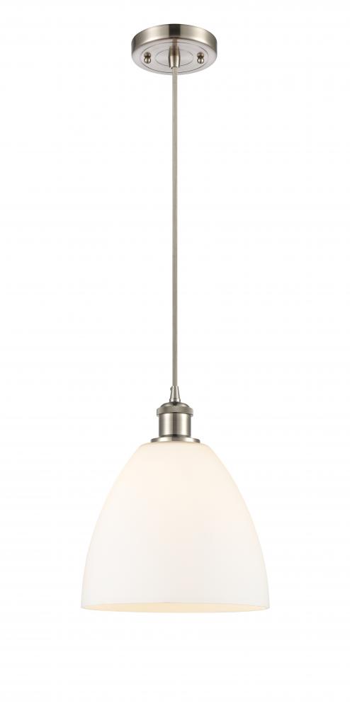 Bristol - 1 Light - 9 inch - Brushed Satin Nickel - Cord hung - Mini Pendant