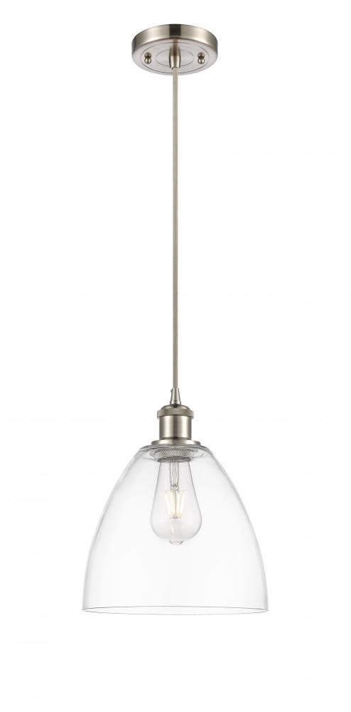 Bristol - 1 Light - 9 inch - Brushed Satin Nickel - Cord hung - Mini Pendant