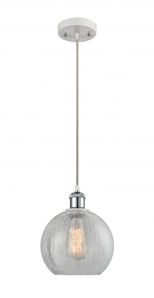 Athens - 1 Light - 8 inch - White Polished Chrome - Cord hung - Mini Pendant