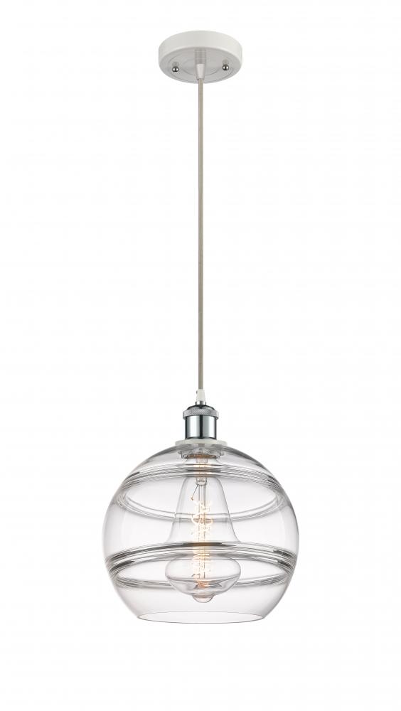 Rochester - 1 Light - 10 inch - White Polished Chrome - Cord hung - Mini Pendant