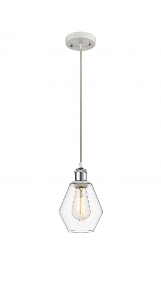 Cindyrella - 1 Light - 6 inch - White Polished Chrome - Cord hung - Mini Pendant