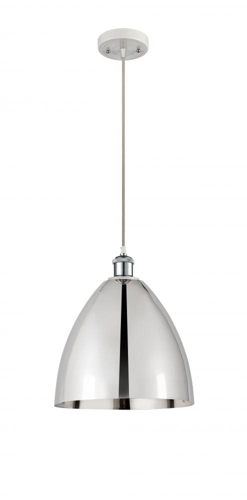 Bristol - 1 Light - 12 inch - White Polished Chrome - Cord hung - Mini Pendant