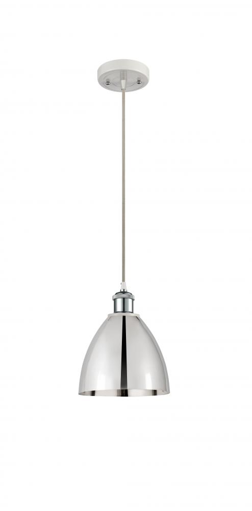 Bristol - 1 Light - 8 inch - White Polished Chrome - Cord hung - Mini Pendant