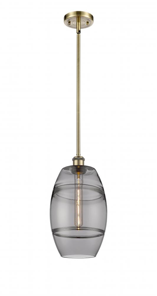 Vaz - 1 Light - 8 inch - Antique Brass - Mini Pendant