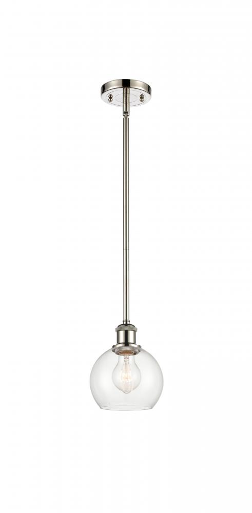 Athens - 1 Light - 6 inch - Polished Nickel - Mini Pendant