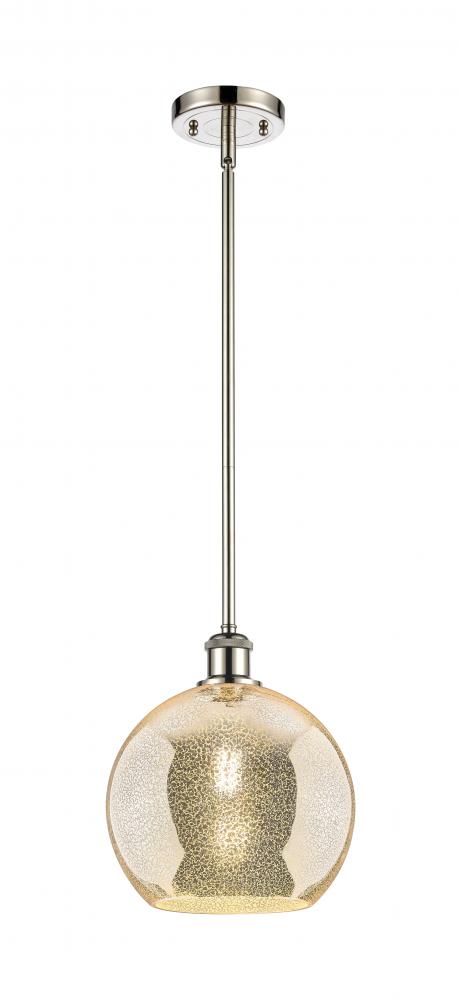 Athens - 1 Light - 10 inch - Polished Nickel - Mini Pendant