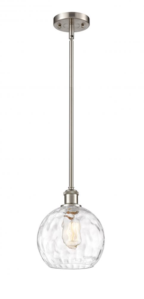 Athens Water Glass - 1 Light - 8 inch - Brushed Satin Nickel - Mini Pendant