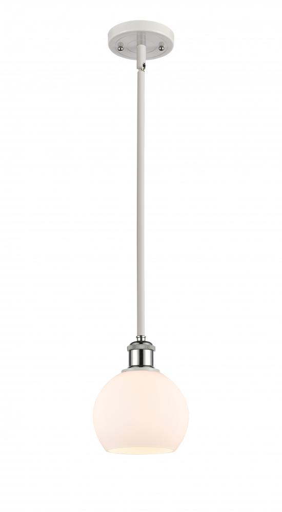 Athens - 1 Light - 6 inch - White Polished Chrome - Mini Pendant