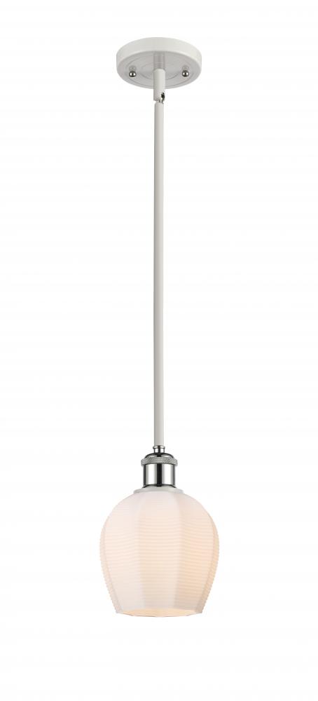 Norfolk - 1 Light - 6 inch - White Polished Chrome - Mini Pendant