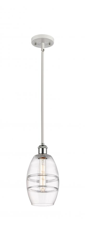 Vaz - 1 Light - 6 inch - White Polished Chrome - Mini Pendant