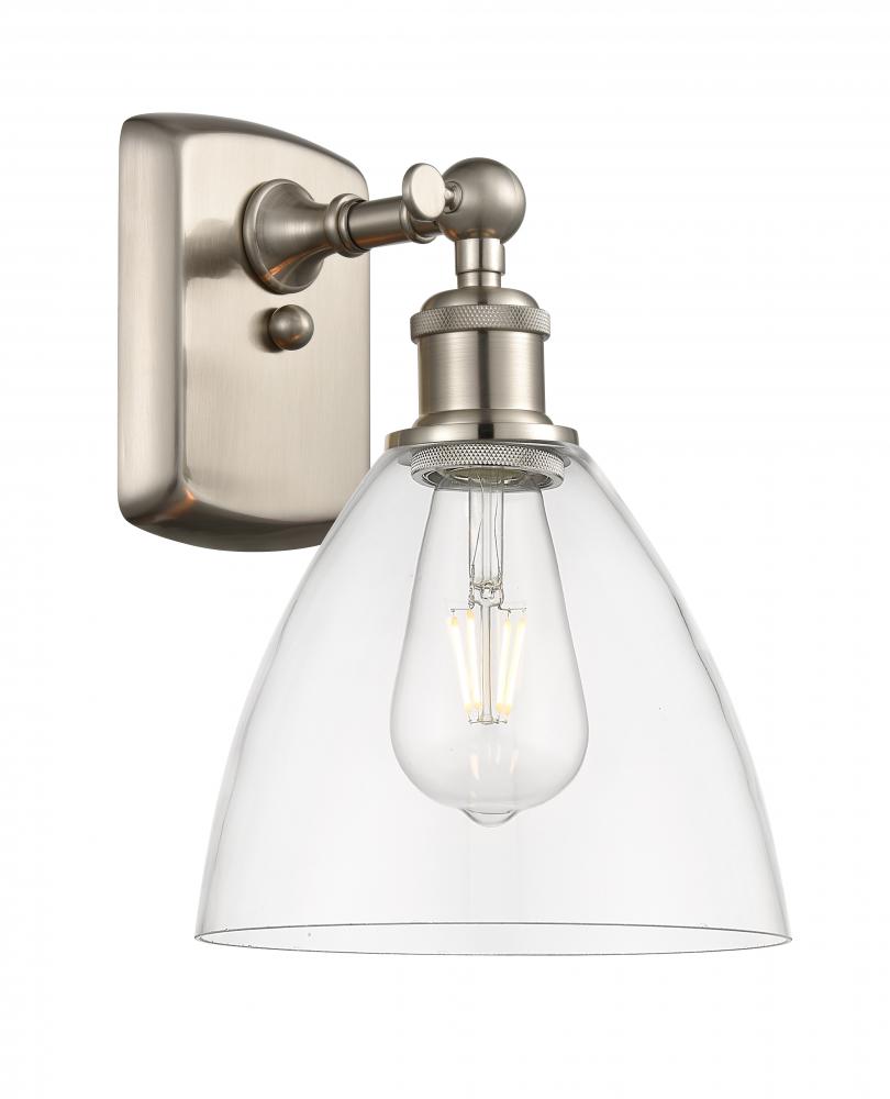 Bristol - 1 Light - 8 inch - Brushed Satin Nickel - Sconce