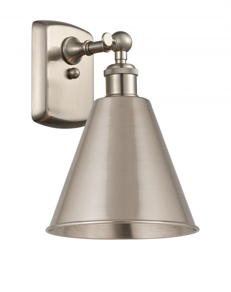 Berkshire - 1 Light - 8 inch - Brushed Satin Nickel - Sconce