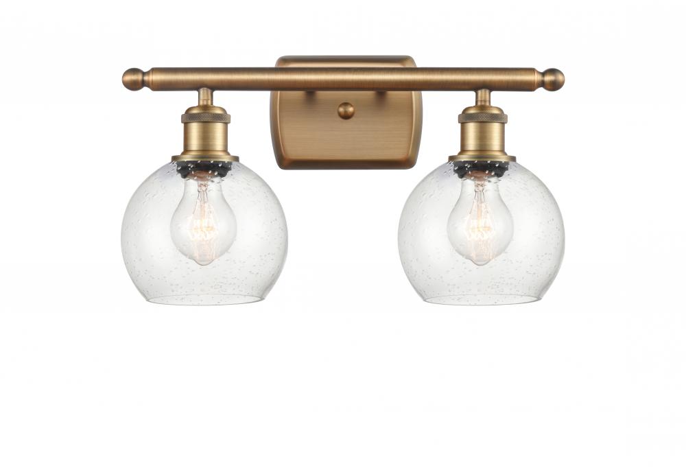 Athens - 2 Light - 16 inch - Brushed Brass - Bath Vanity Light