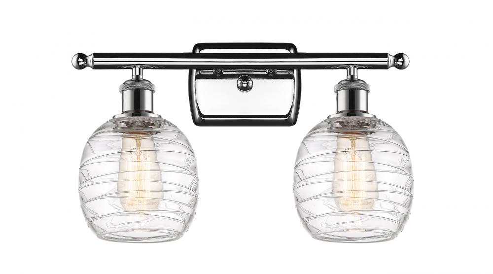 Belfast - 2 Light - 16 inch - Polished Chrome - Bath Vanity Light