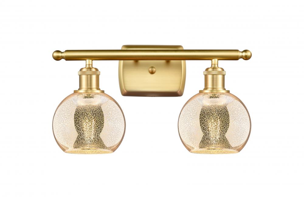 Athens - 2 Light - 16 inch - Satin Gold - Bath Vanity Light