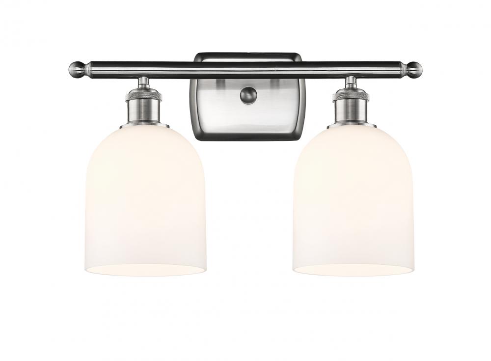 Bella - 2 Light - 16 inch - Brushed Satin Nickel - Bath Vanity Light